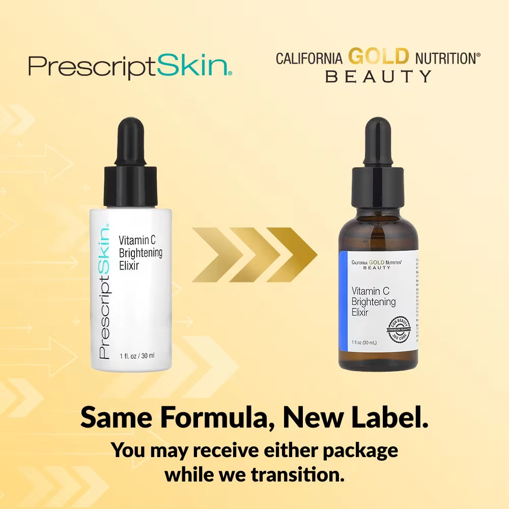 California Gold Nutrition, Vitamin C Brightening Elixir, Enhanced Brightening Dry Oil Serum, 1 fl oz (30 ml)
