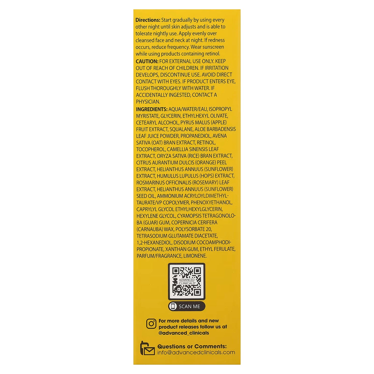 Advanced Clinicals, Retinol Anti-Wrinkle Serum, 1.75 fl oz (52 ml)