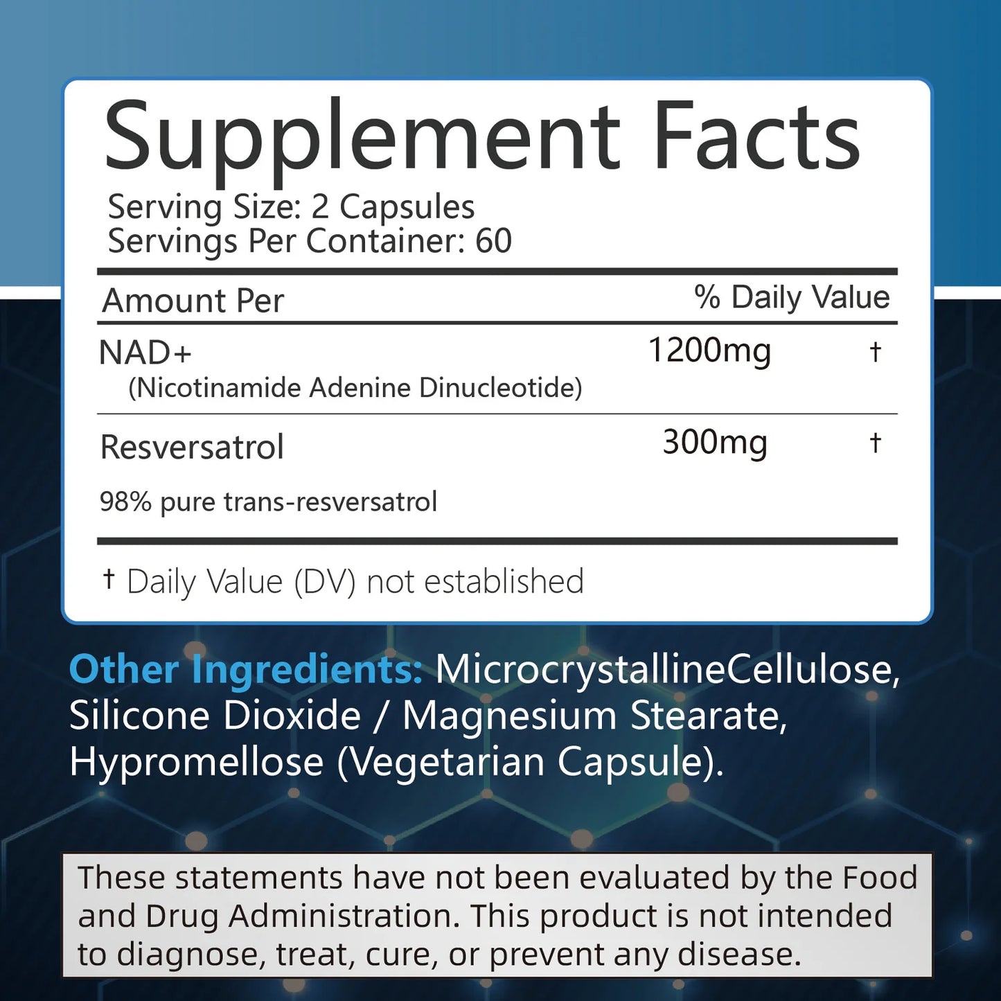 NAD+ Supplements - with Resveratrol