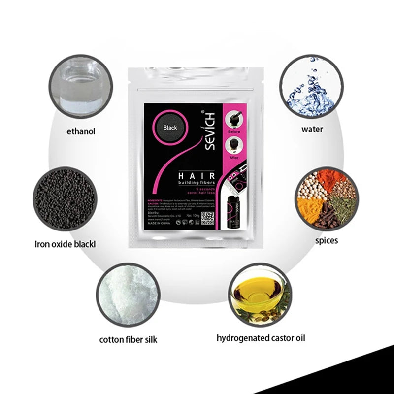 10 Color Keratin Hair Building Fiber Powder
