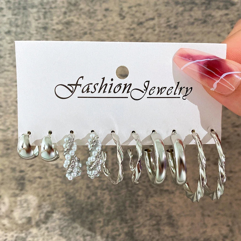 Boho Big Circle Hoop Earring Set
