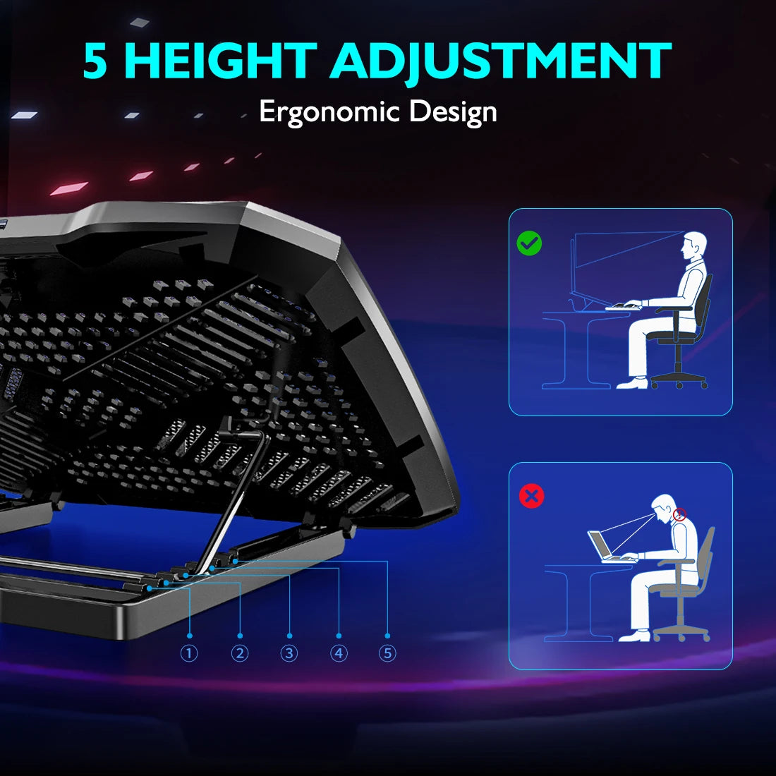 Laptop Cooling Pad With Phone Holder