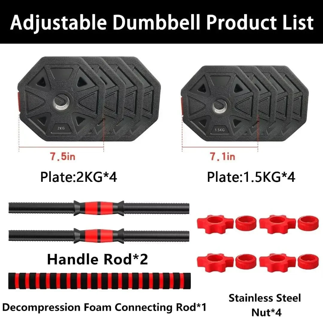 Adjustable Hexagon Non-Rolling Dumbbells Set