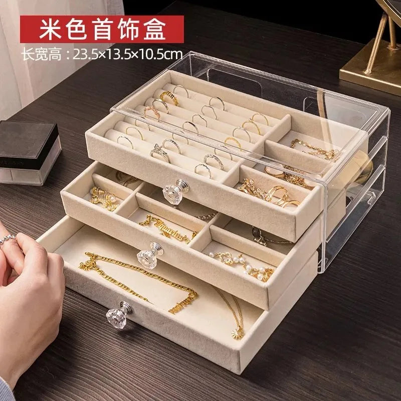 Stackable Acrylic Velvet Jewelry Organizer