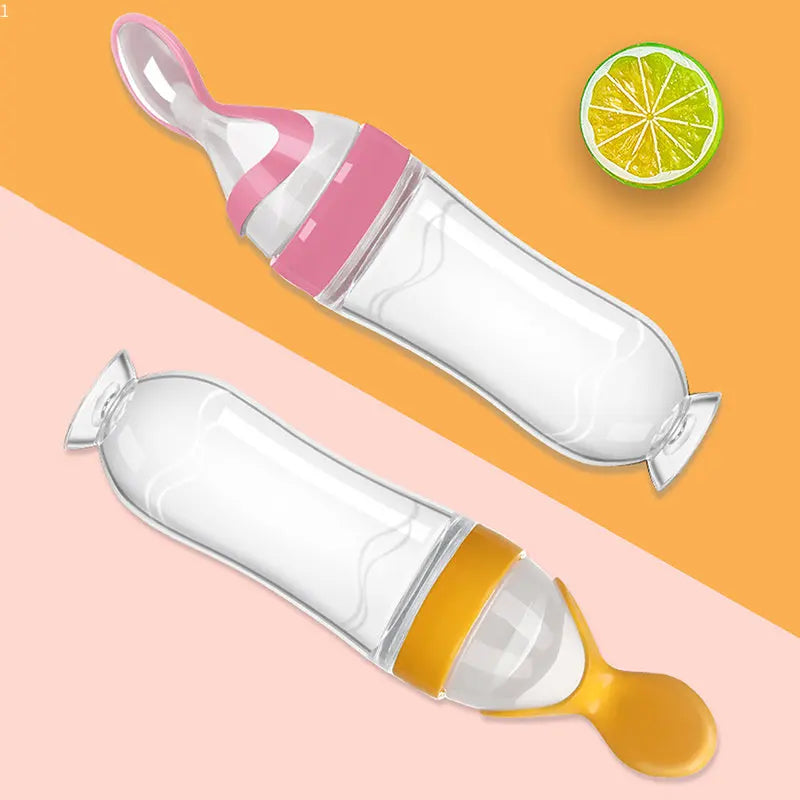Baby Silicone Squeezing Feeding Bottle