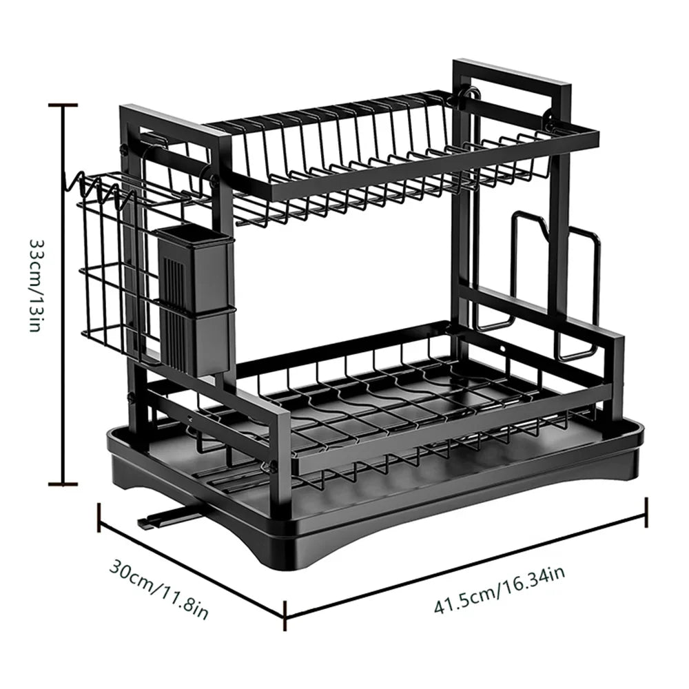 Multifunctional Kitchen Dish Drying Rack with Drainboard