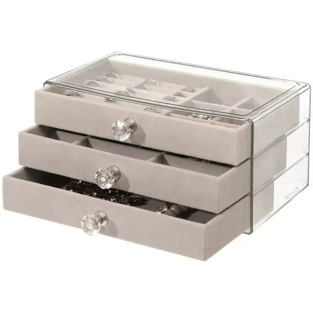 Stackable Acrylic Velvet Jewelry Organizer