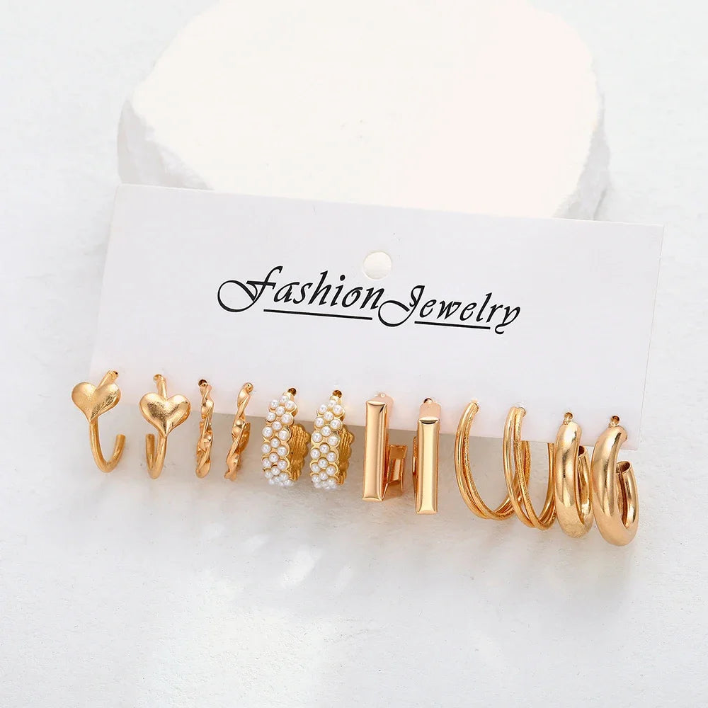 Boho Big Circle Hoop Earring Set