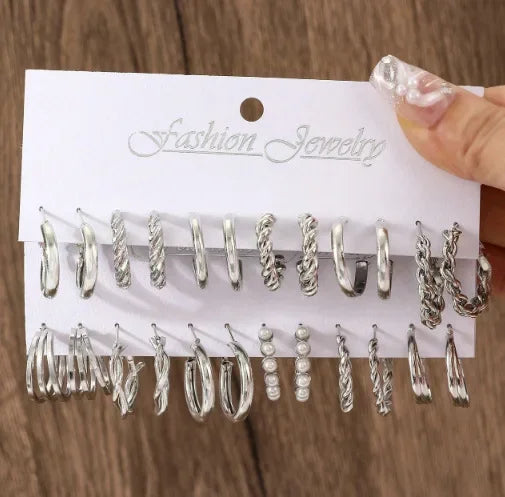 Boho Big Circle Hoop Earring Set