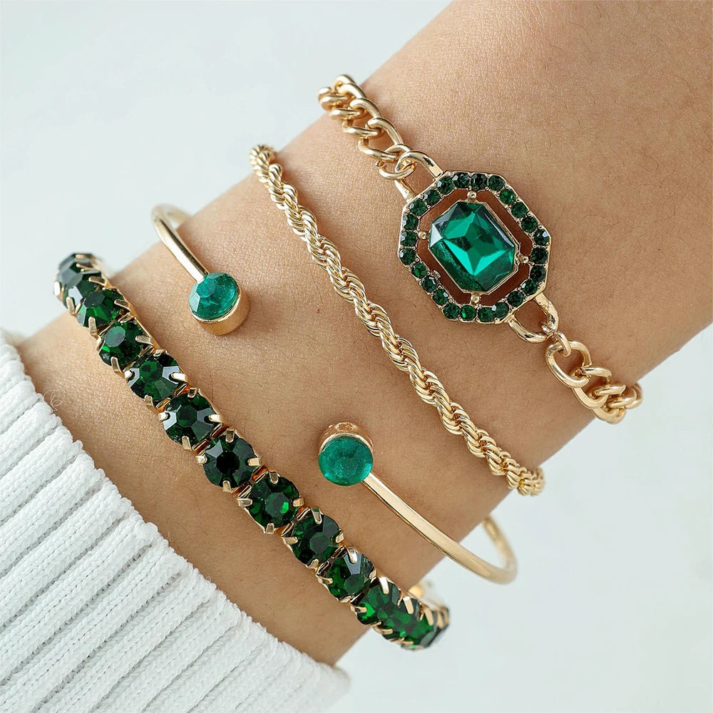 Fashionable Snake Imitation Gemstone Bangle
