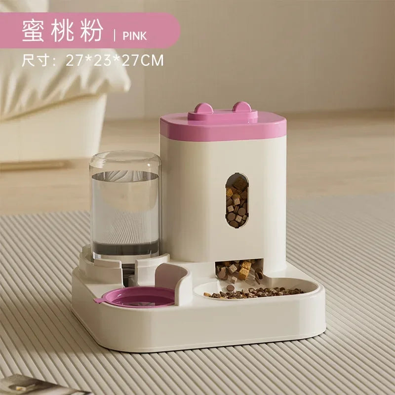 Automatic Feeder Bowl With Water Fountain