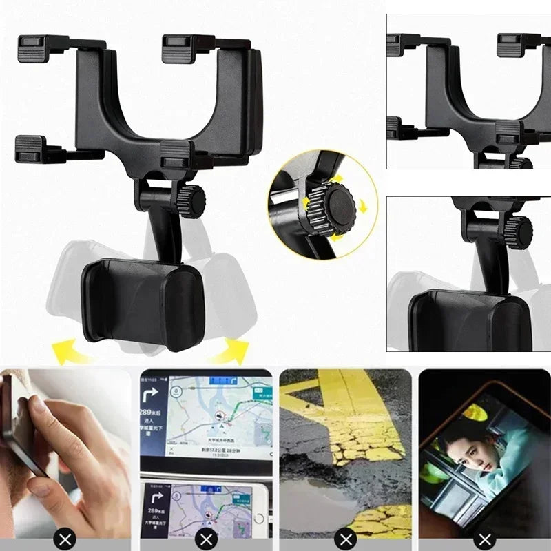 360 Car Phone Holder Rearview Mirror