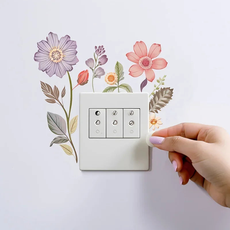 Beautiful Flowers Switch Wall Sticker