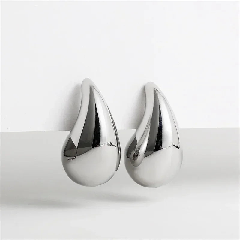 Sterling Silver Smooth Gold Round Chunky Hoop Earrings