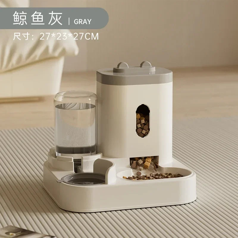 Automatic Feeder Bowl With Water Fountain
