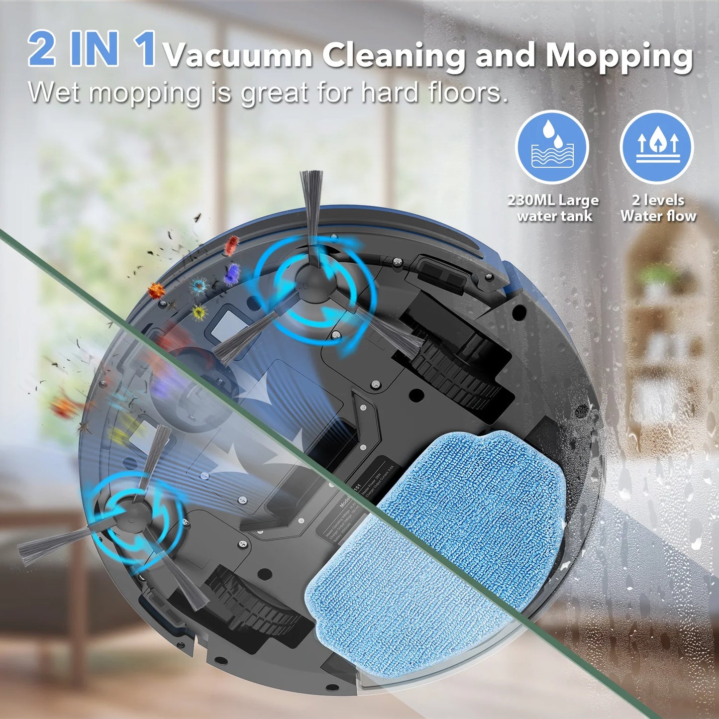 6000Pa Power Auto Charging App Control Robot Vacuum Cleaner