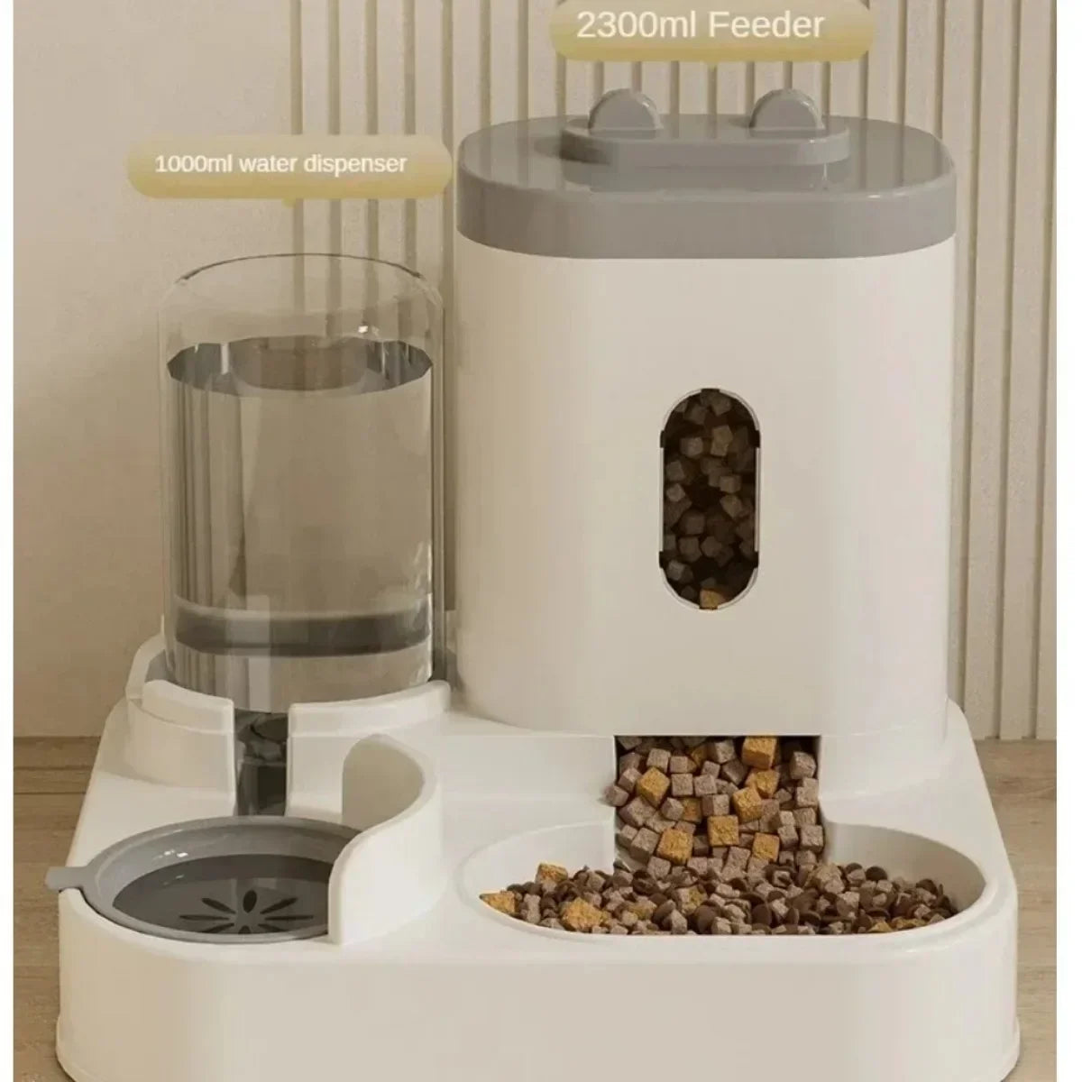 Automatic Feeder Bowl With Water Fountain