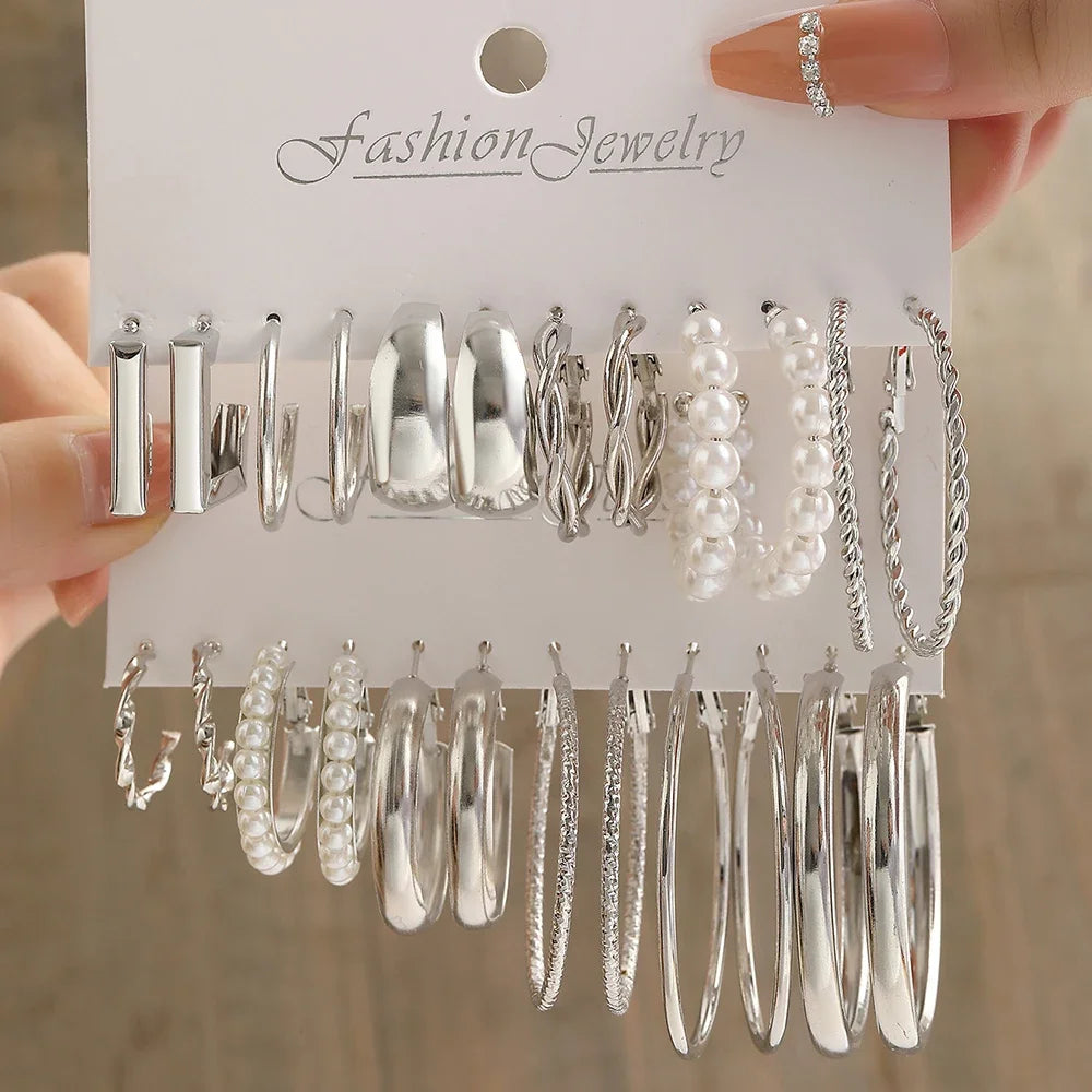 Boho Big Circle Hoop Earring Set