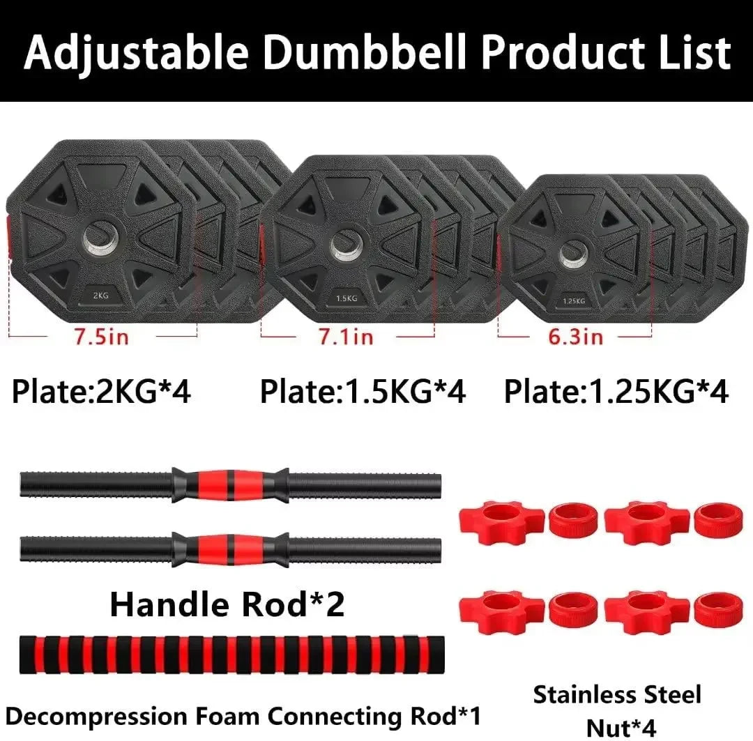 Adjustable Hexagon Non-Rolling Dumbbells Set