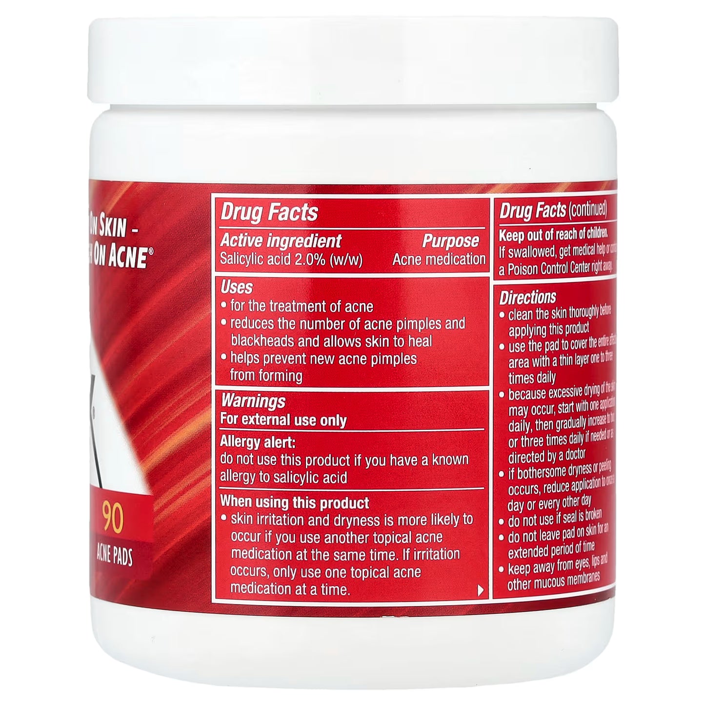 Stridex, Maximum, Alcohol Free, 90 Acne Pads