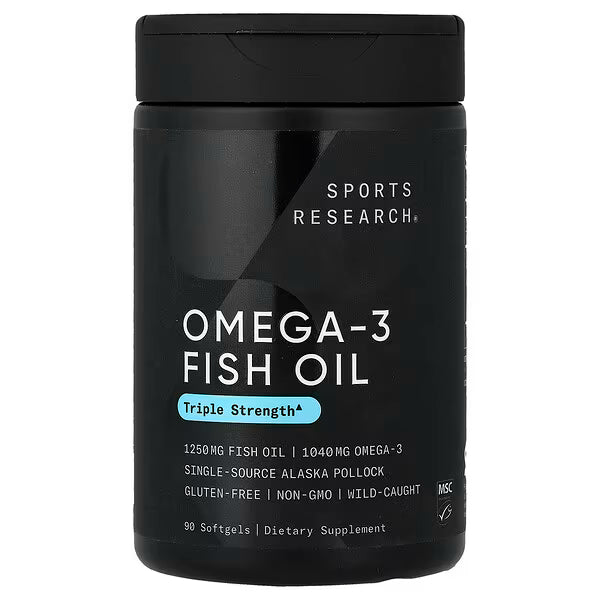 Sports Research, Omega-3 Fish Oil, Triple Strength, 90 Softgels