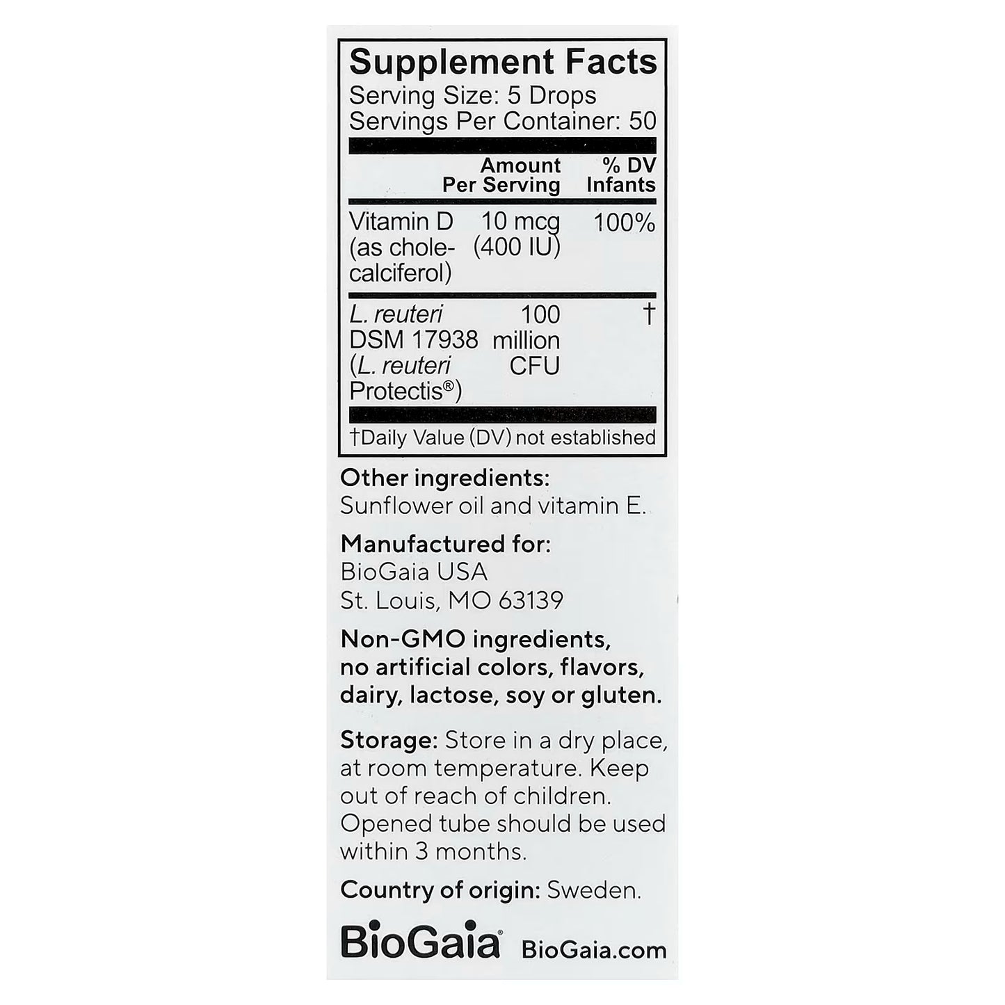 BioGaia, Protectis® Baby, Probiotic Drops with Vitamin D, 0.34 fl oz (10 ml)