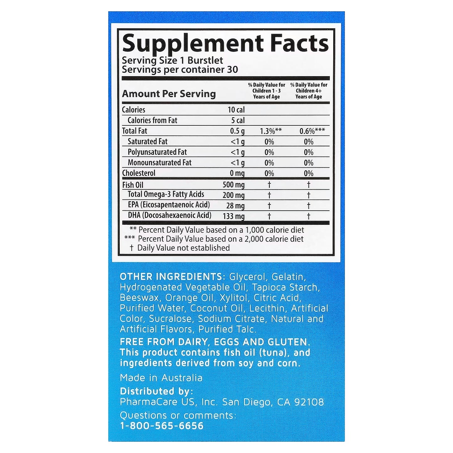 Kids Smart, Kids Smart®, Hi DHA-Omega 3 Fish Oil, Fruit, 30 Chewable Burstlets