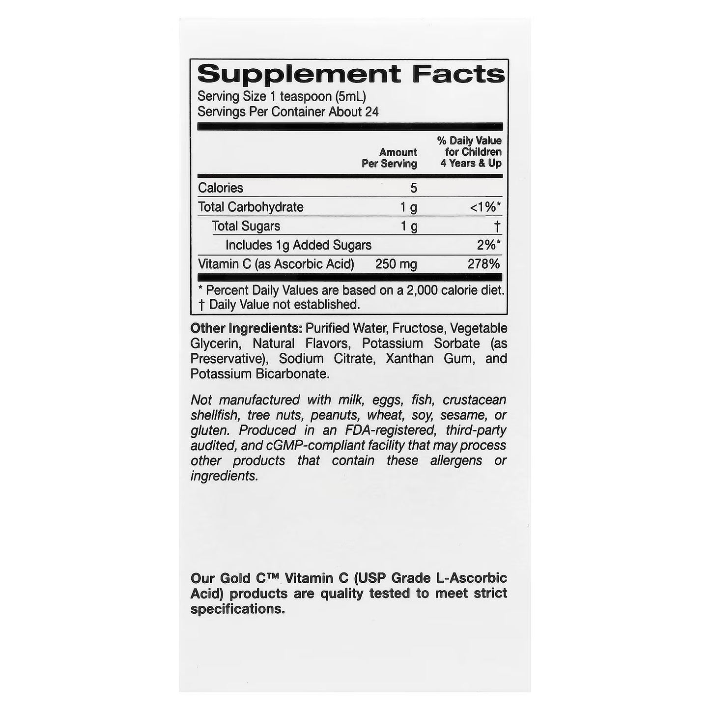 California Gold Nutrition, Kids Gold C™, Liquid Vitamin C, Orange, 4 fl oz (118 ml)