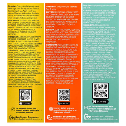 Advanced Clinicals, Active Serum Trio Set, 3 Piece Set