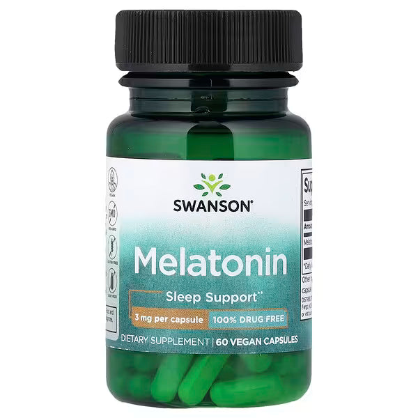 Swanson, Melatonin, 3 mg, 60 Capsules