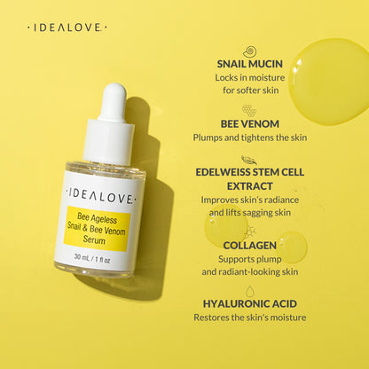 Idealove, Bee Ageless, Snail & Bee Venom Serum, 1 fl oz (30 ml)