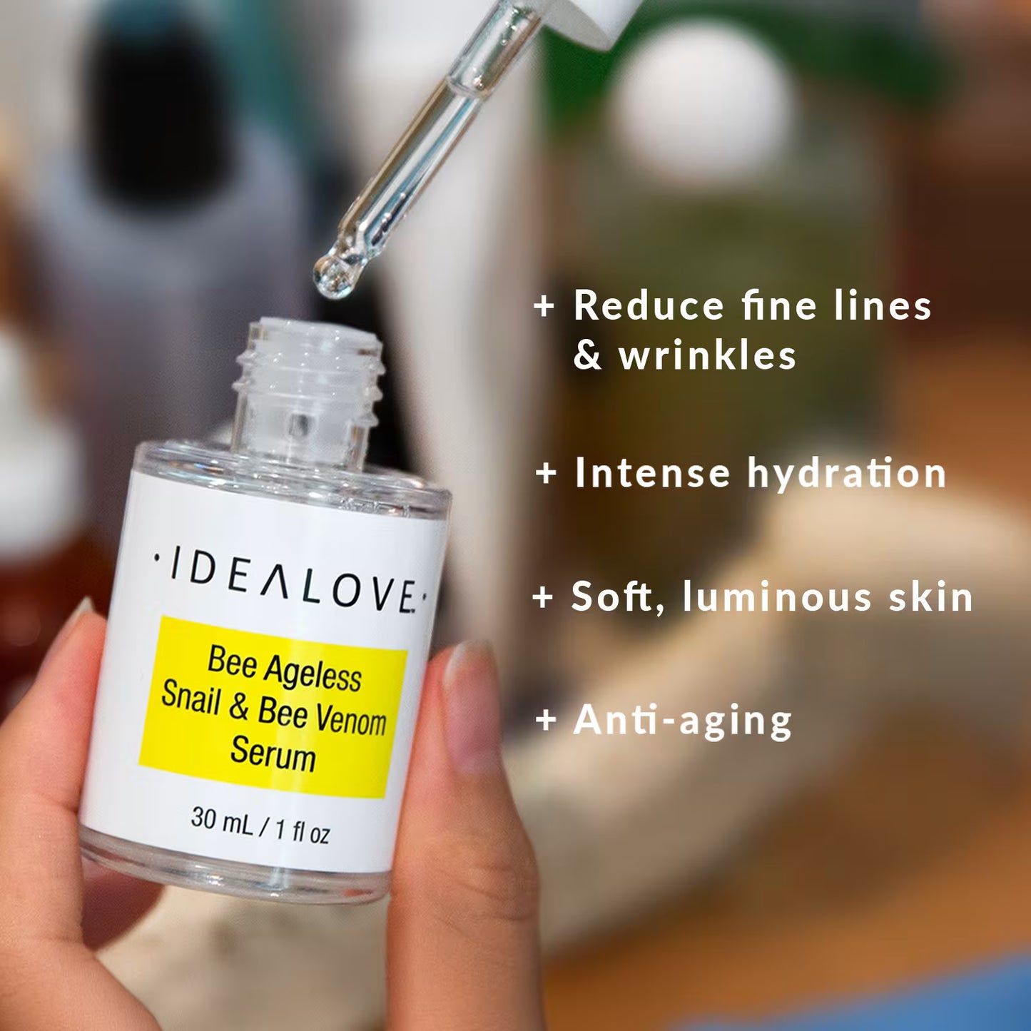 Idealove, Bee Ageless, Snail & Bee Venom Serum, 1 fl oz (30 ml)