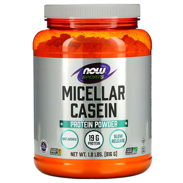 NOW Foods, Sports, Micellar Casein Protein Powder, Unflavored, 1.8 lbs (816 g)