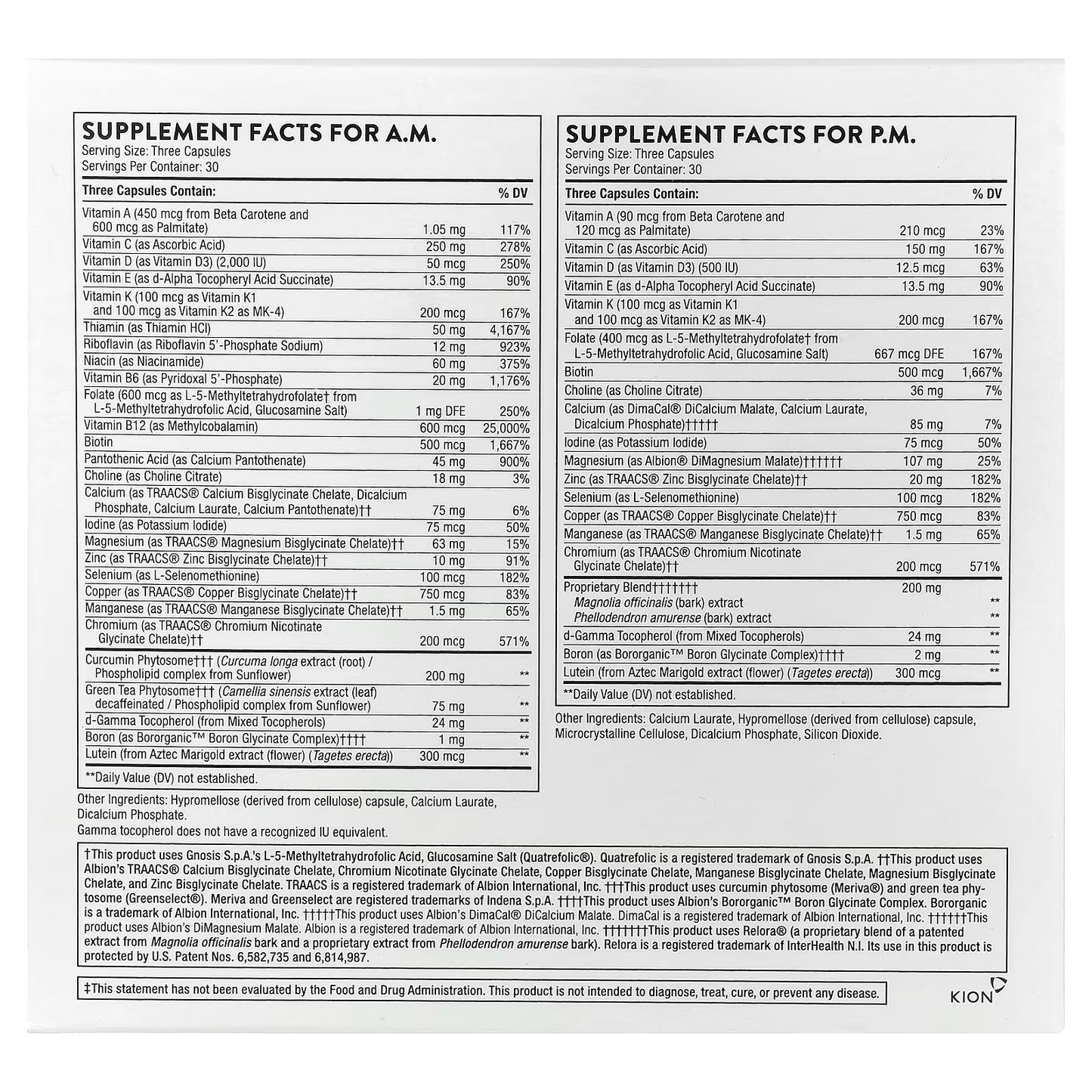 Thorne, Multi-Vitamin Elite, A.M. & P.M., 2 Bottles, 90 Capsules Each