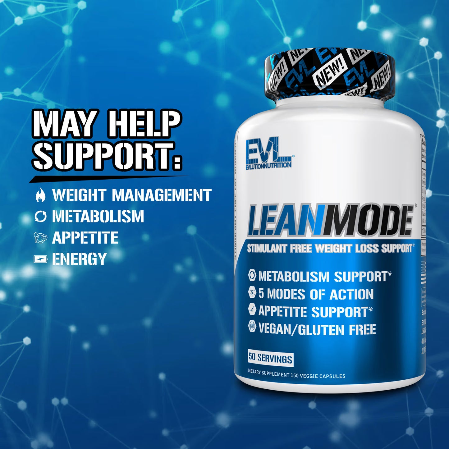 EVLution Nutrition, LeanMode, Stimulant Free Weight Loss Support, 150 Veggie Capsules