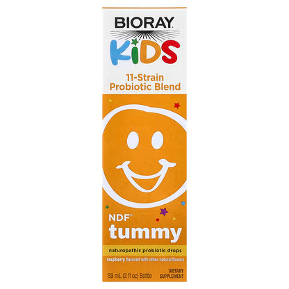 Bioray, Kids, NDF® Tummy, 11-Strain Probiotic Blend, Raspberry, 2 fl oz (60 ml)
