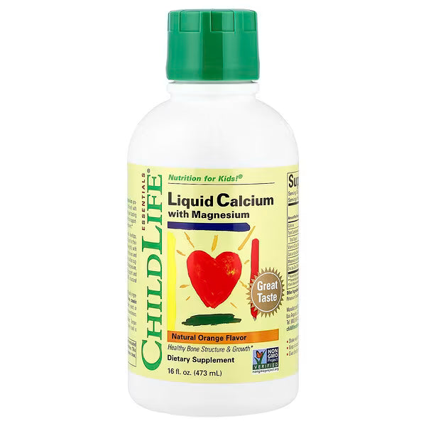 ChildLife Essentials, Essentials, Liquid Calcium with Magnesium, Natural Orange, 16 fl oz (473 ml)
