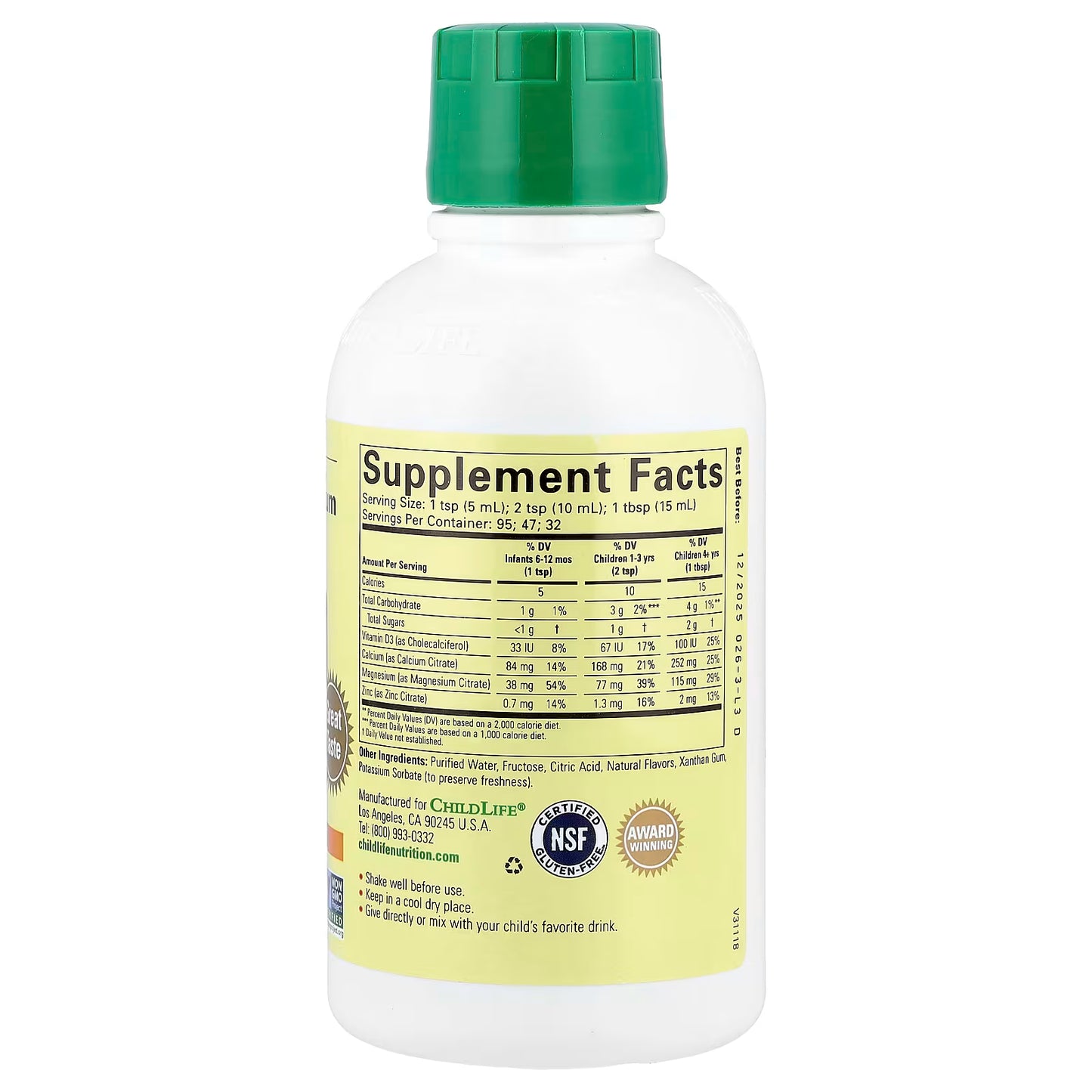 ChildLife Essentials, Essentials, Liquid Calcium with Magnesium, Natural Orange, 16 fl oz (473 ml)