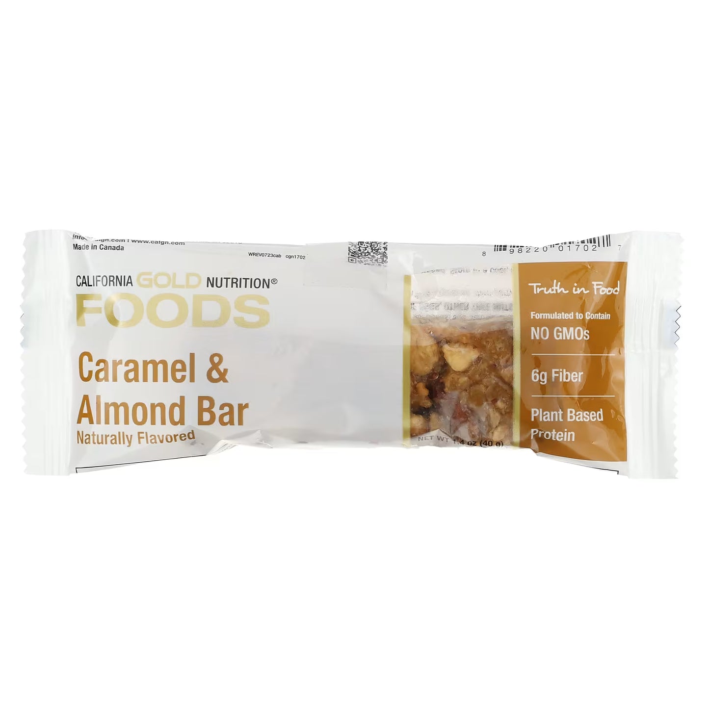 California Gold Nutrition, Foods, Caramel Almond Bars, 12 Bars, 1.4 oz (40 g) Each