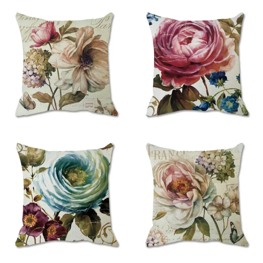 Colorful Flower Decoration Pillowcase