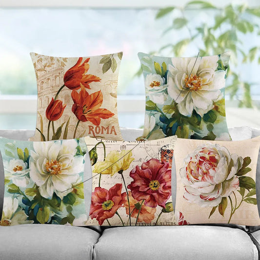 Colorful Flower Decoration Pillowcase