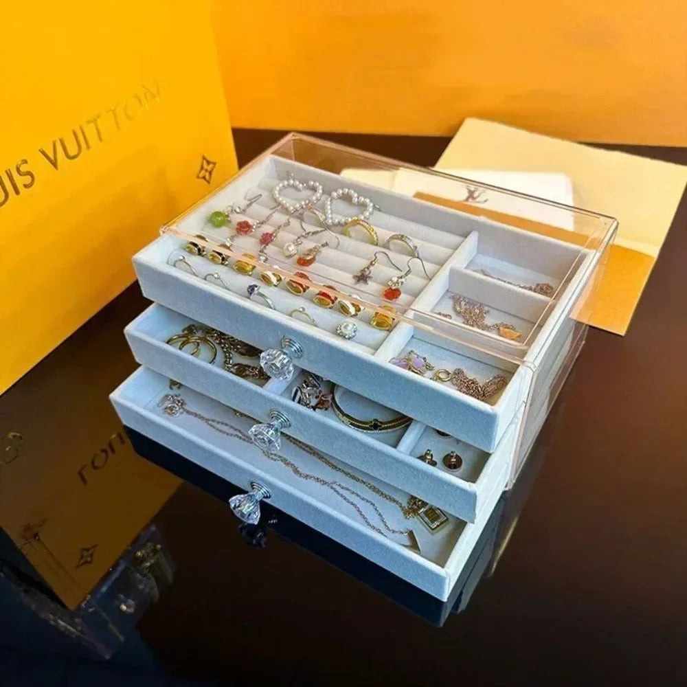 Stackable Acrylic Velvet Jewelry Organizer