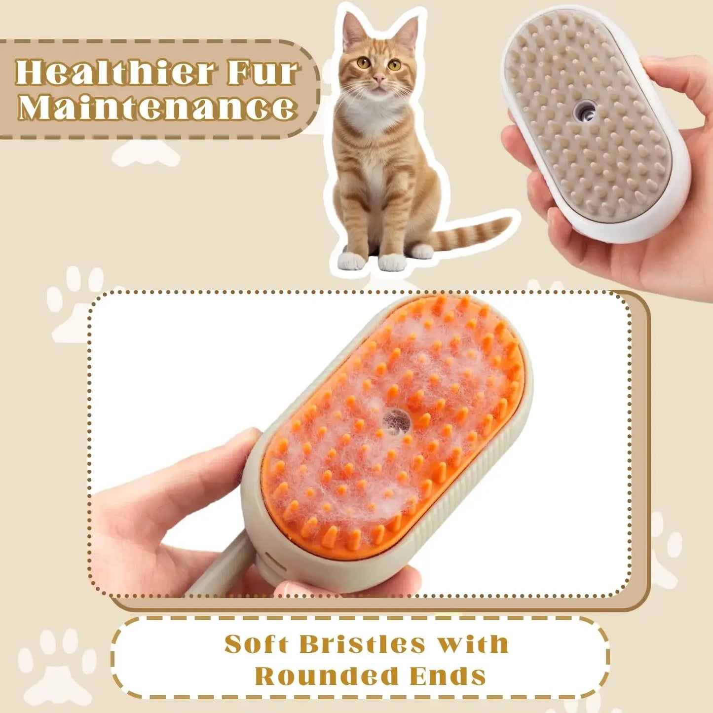 Rotatable Pet Spray Massage Brush