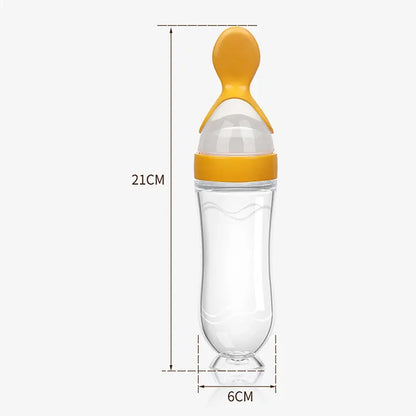 Baby Silicone Squeezing Feeding Bottle