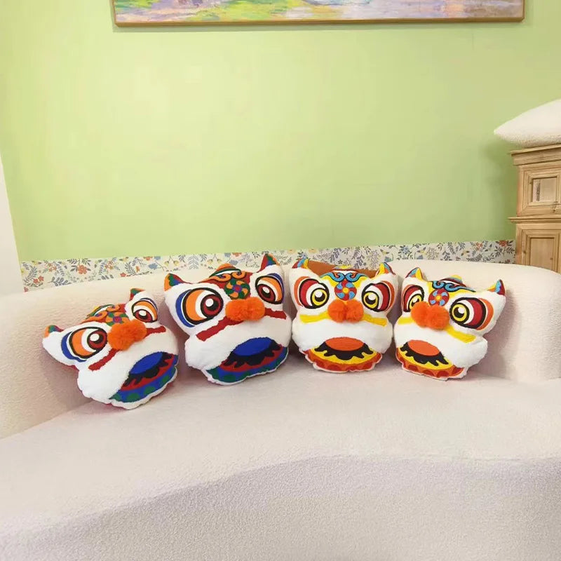Chinese National Tide 3D Awakening Lion Head Pillow