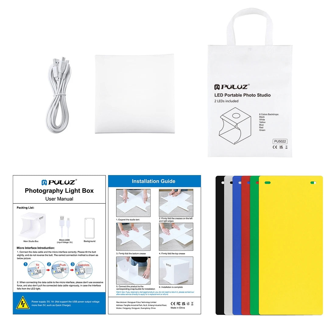 Portable Main Studio Box With 6 Colors Backdrops