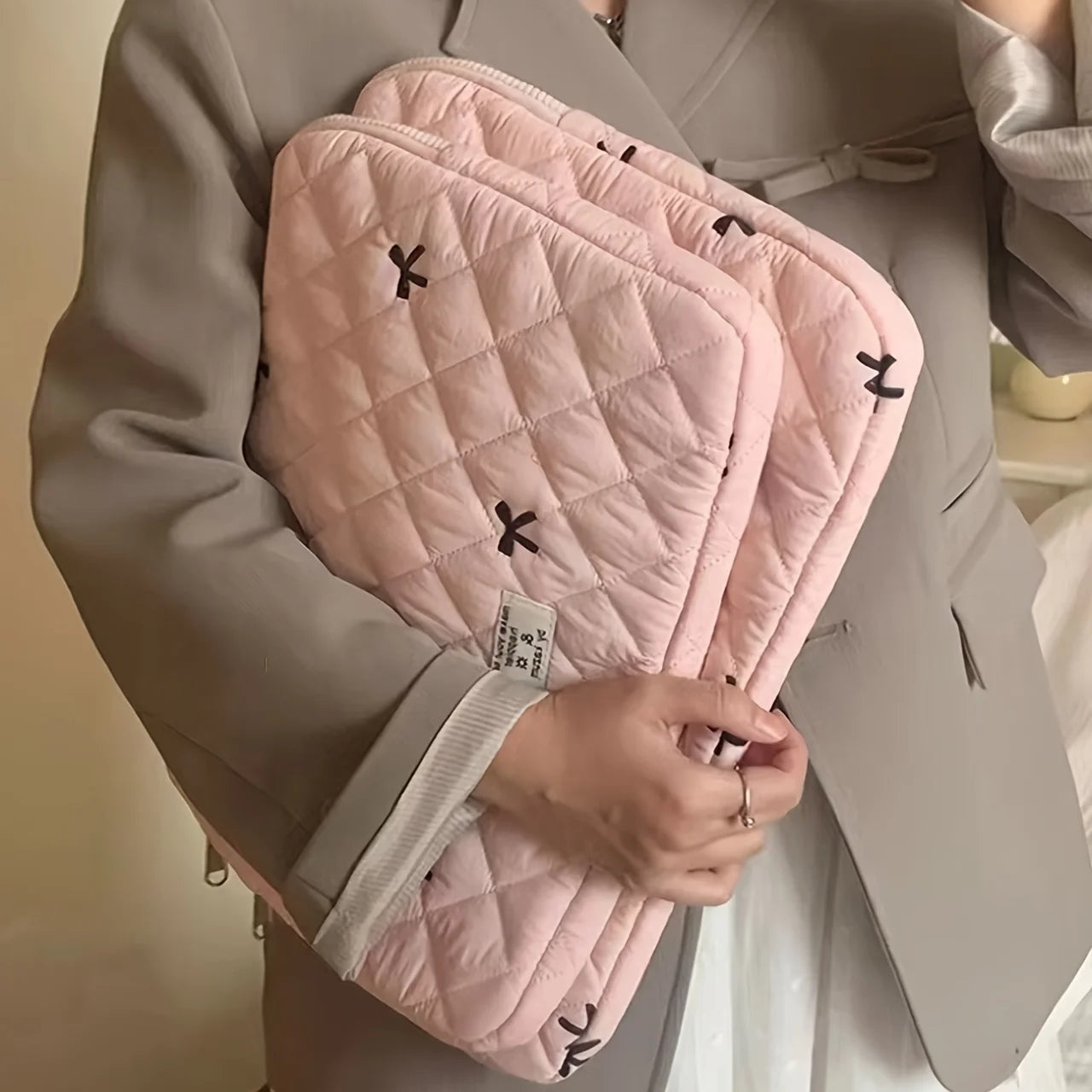 Cute Bow Graphic Laptop Bag