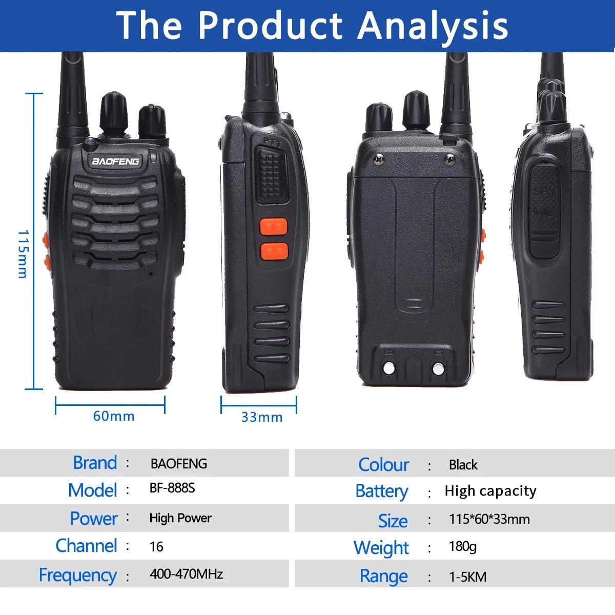 Dual Band Portable Long Range Walkie Talkie