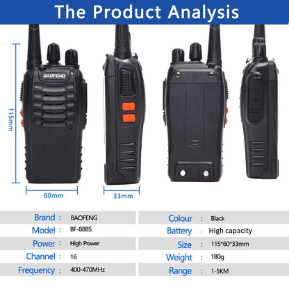 Dual Band Portable Long Range Walkie Talkie