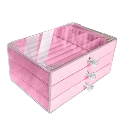 Stackable Acrylic Velvet Jewelry Organizer